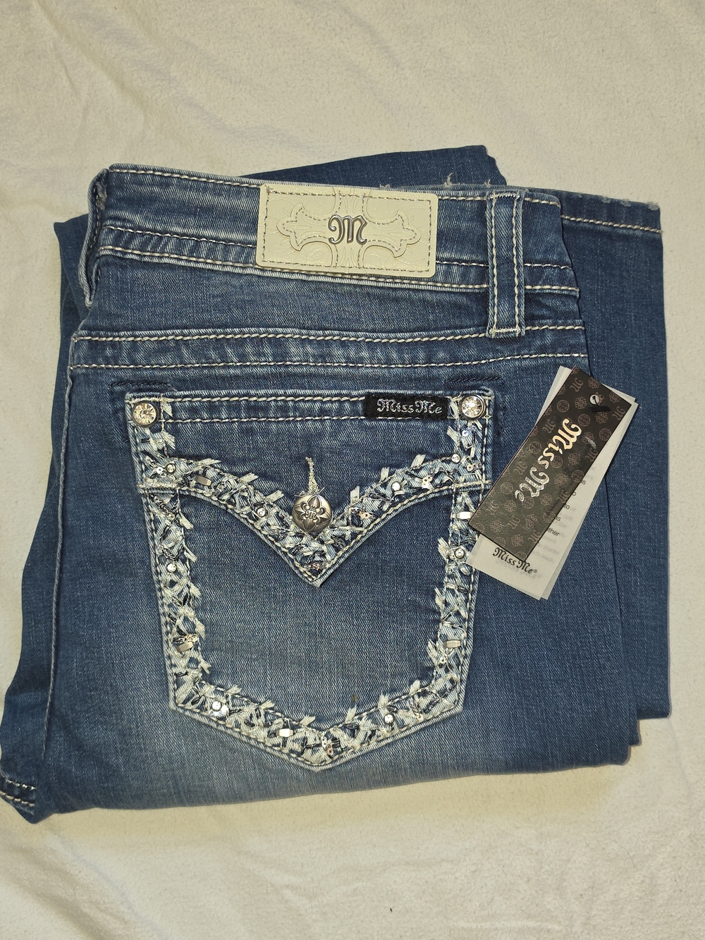 Miss Me Women's Embellished Dark Blue Jeans